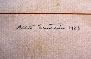 Signatura d'Albert Einstein en el llibre d'Honor del Monestir de Poblet